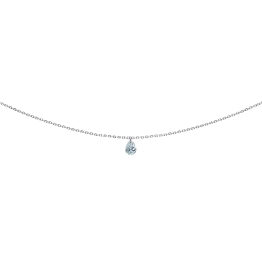 Pendentif La Brune et La Blonde 360° en or blanc diamant taille poire 0,25 carat