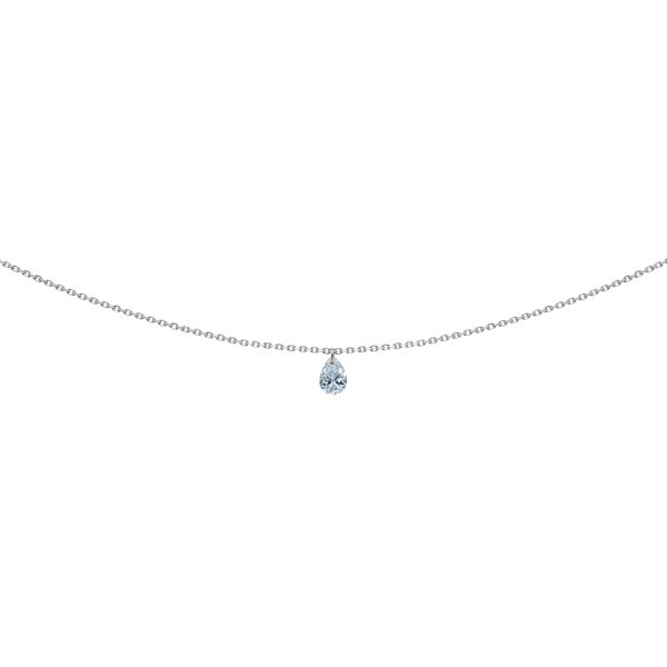 Pendentif La Brune et La Blonde 360° en or blanc diamant taille poire 0,25 carat