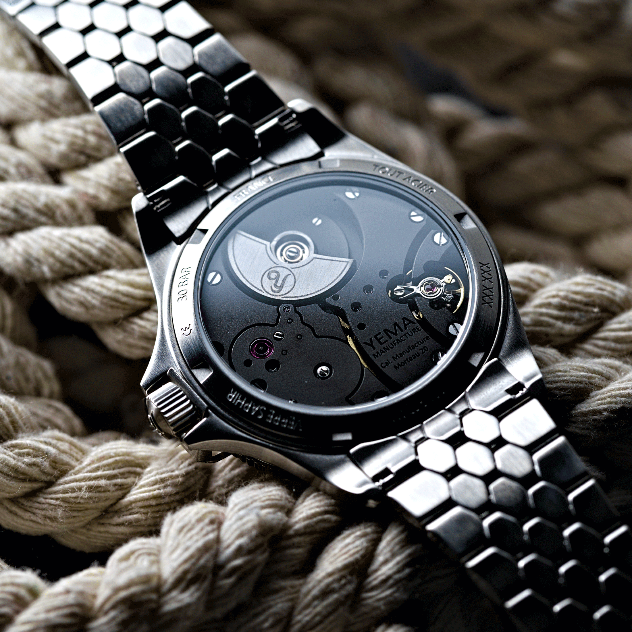 Montre Yema Superman Slim CMM.20 automatique cadran bleu bracelet acier 39 mm 11.24.55.SN.M3