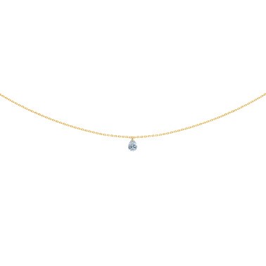 Pendentif La Brune et La Blonde 360° en or jaune diamant taille poire 0,25 carat