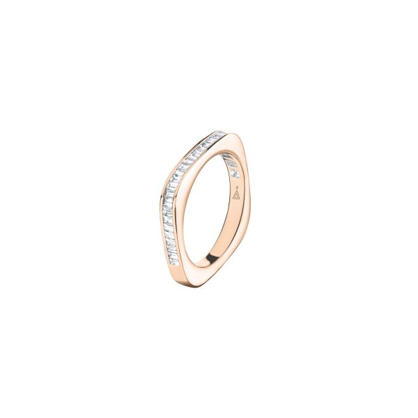 Lepage Intrépide wedding ring in rose gold and diamonds