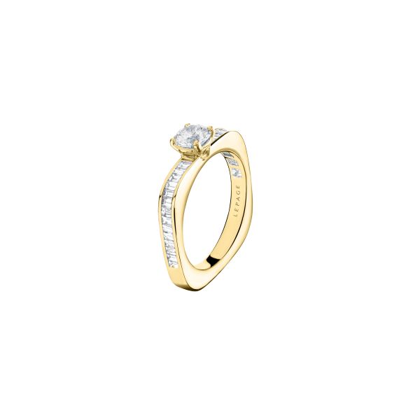 Lepage Intrépide engagement ring in yellow gold and diamonds