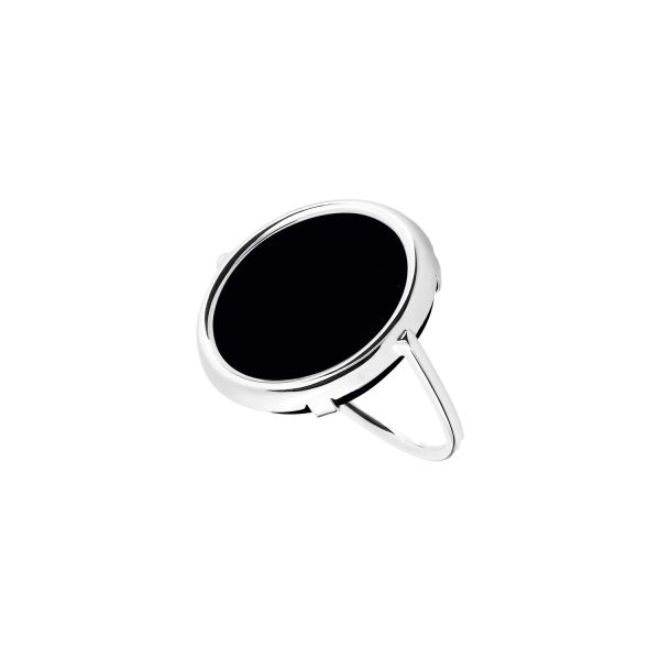 Ginette NY Disc Ring in white gold and onyx