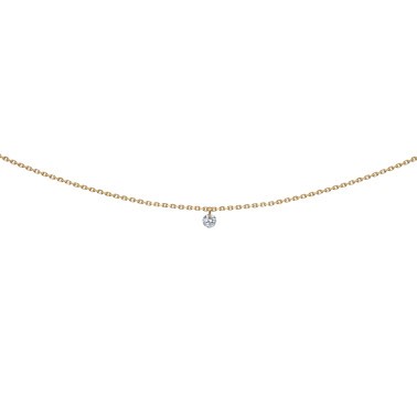 Pendentif La Brune et La Blonde 360° en or jaune et diamant 0,10 carat