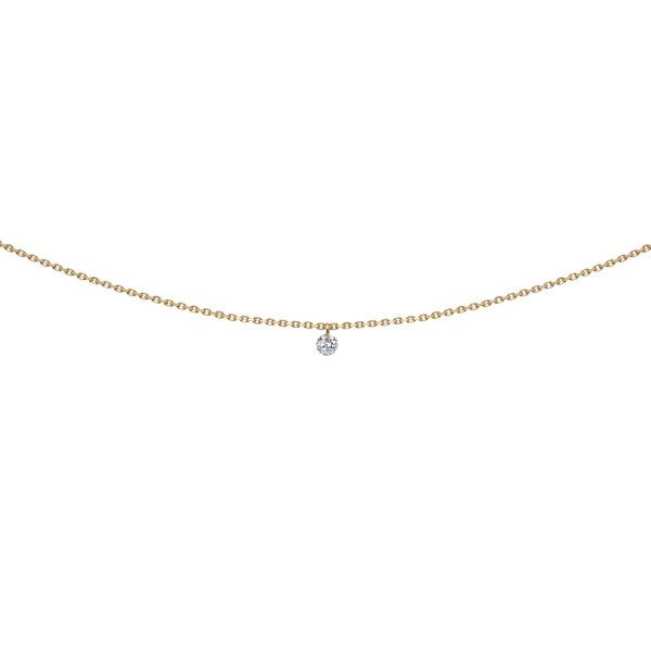 Pendentif La Brune et La Blonde 360° en or jaune et diamant 0,10 carat