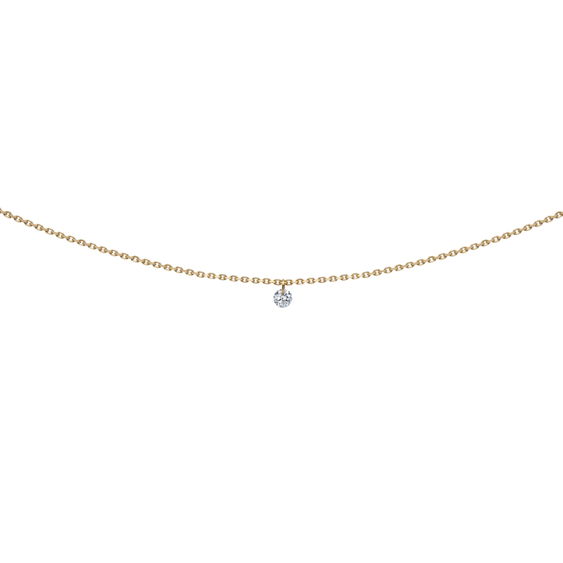 Pendentif La Brune et La Blonde 360° en or jaune et diamant 0,10 carat