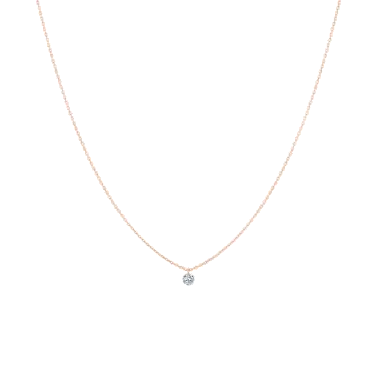 Pendentif La Brune et La Blonde 360° en or rose et diamant 0,07 carat