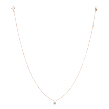 Pendentif La Brune et La Blonde 360° en or rose et diamant 0,07 carat