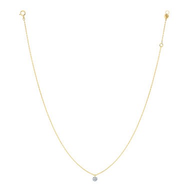 Pendentif La Brune et La Blonde 360° en or jaune et diamant 0,07 carat