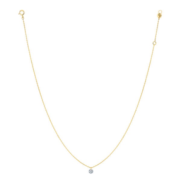 Pendentif La Brune et La Blonde 360° en or jaune et diamant 0,07 carat