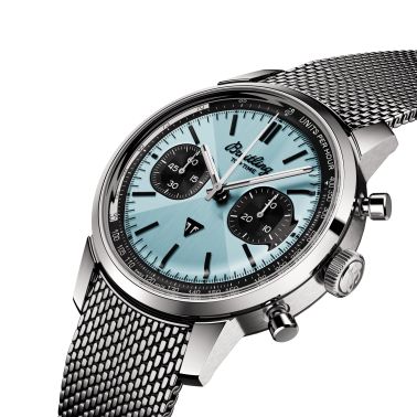 Montre Breitling Top Time Triumph B01 automatique cadran bleu bracelet acier 41 mm AB01764A1C1A1
