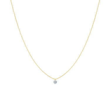 Pendentif La Brune et La Blonde 360° en or jaune et diamant 0,07 carat