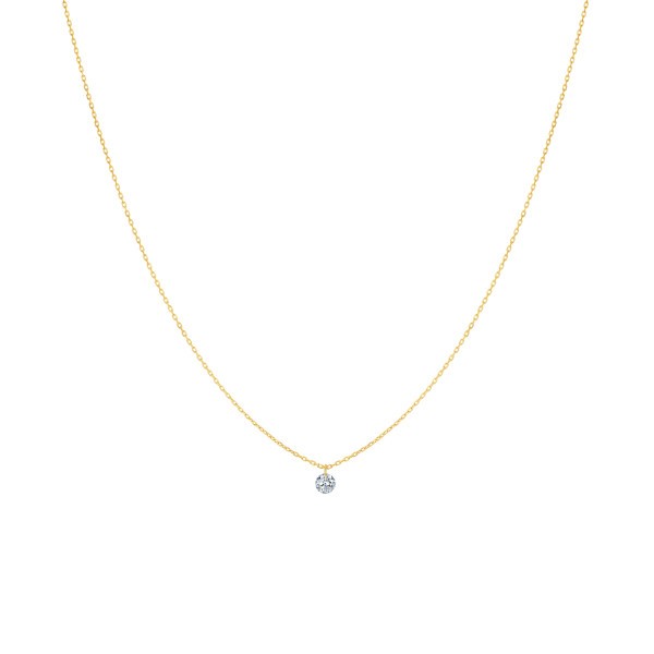 Pendentif La Brune et La Blonde 360° en or jaune et diamant 0,07 carat
