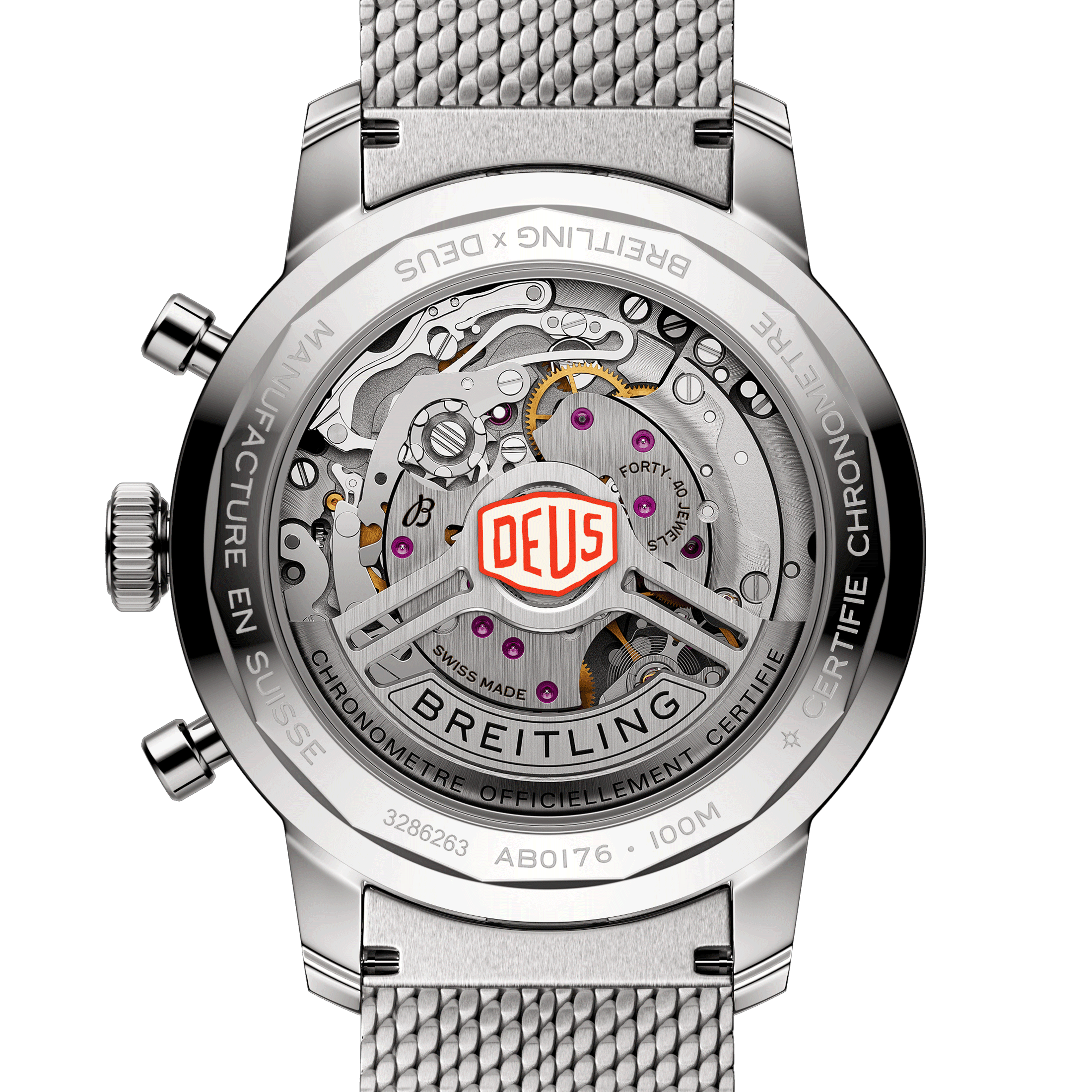 Montre Breitling Top Time Deus B01 automatique cadran noir bracelet acier 41 mm AB01765A1B1A1