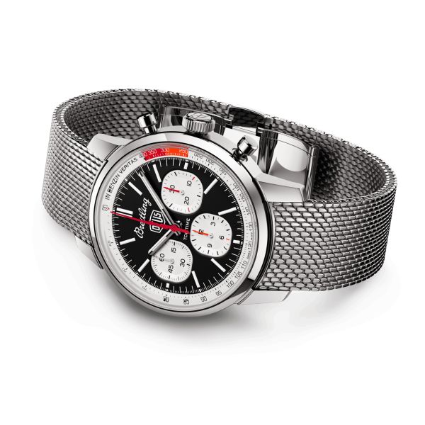 Montre Breitling Top Time Deus B01 automatique cadran noir bracelet acier 41 mm AB01765A1B1A1