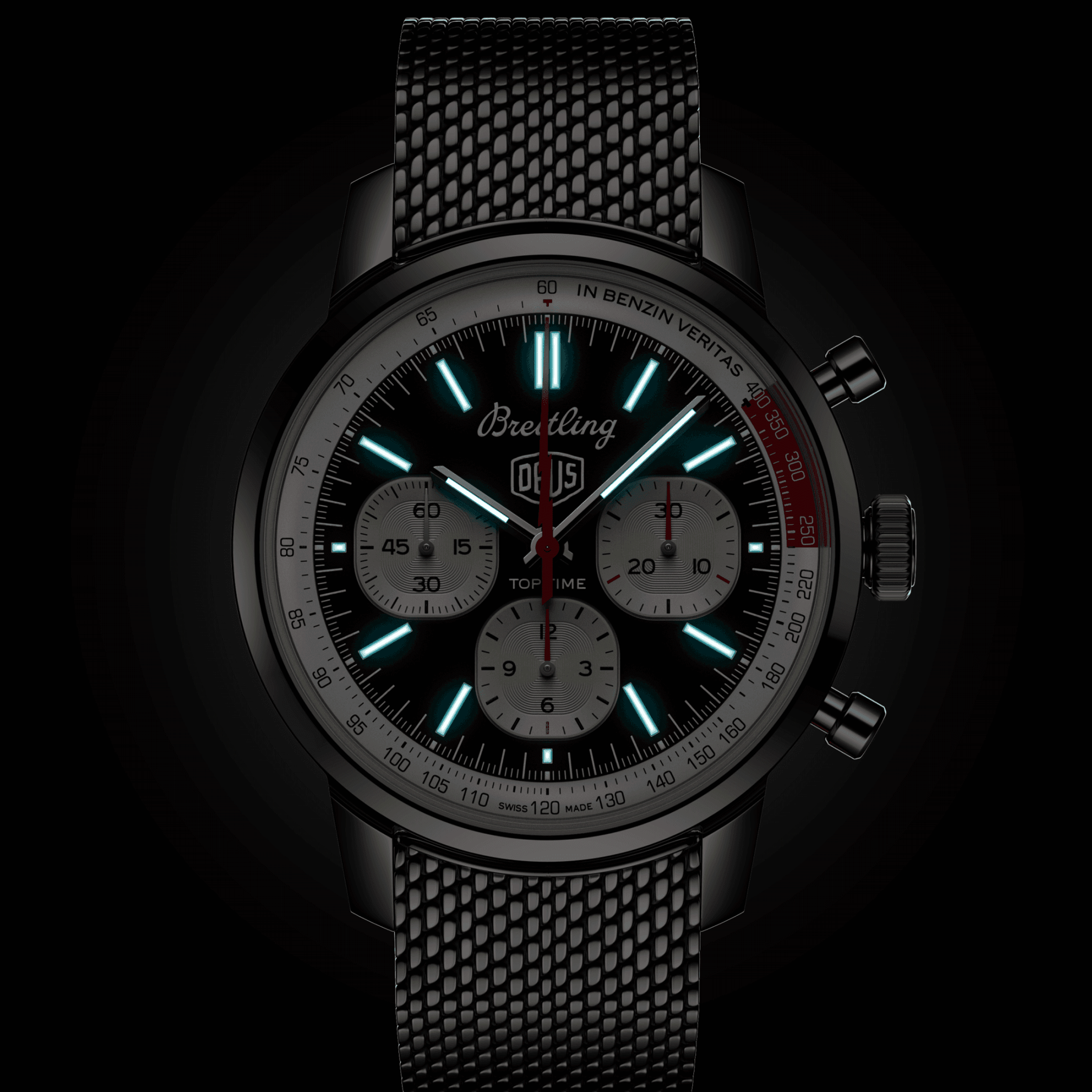 Montre Breitling Top Time Deus B01 automatique cadran noir bracelet acier 41 mm AB01765A1B1A1