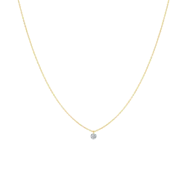 Pendentif La Brune et La Blonde 360° en or jaune et diamant 0,30 carat