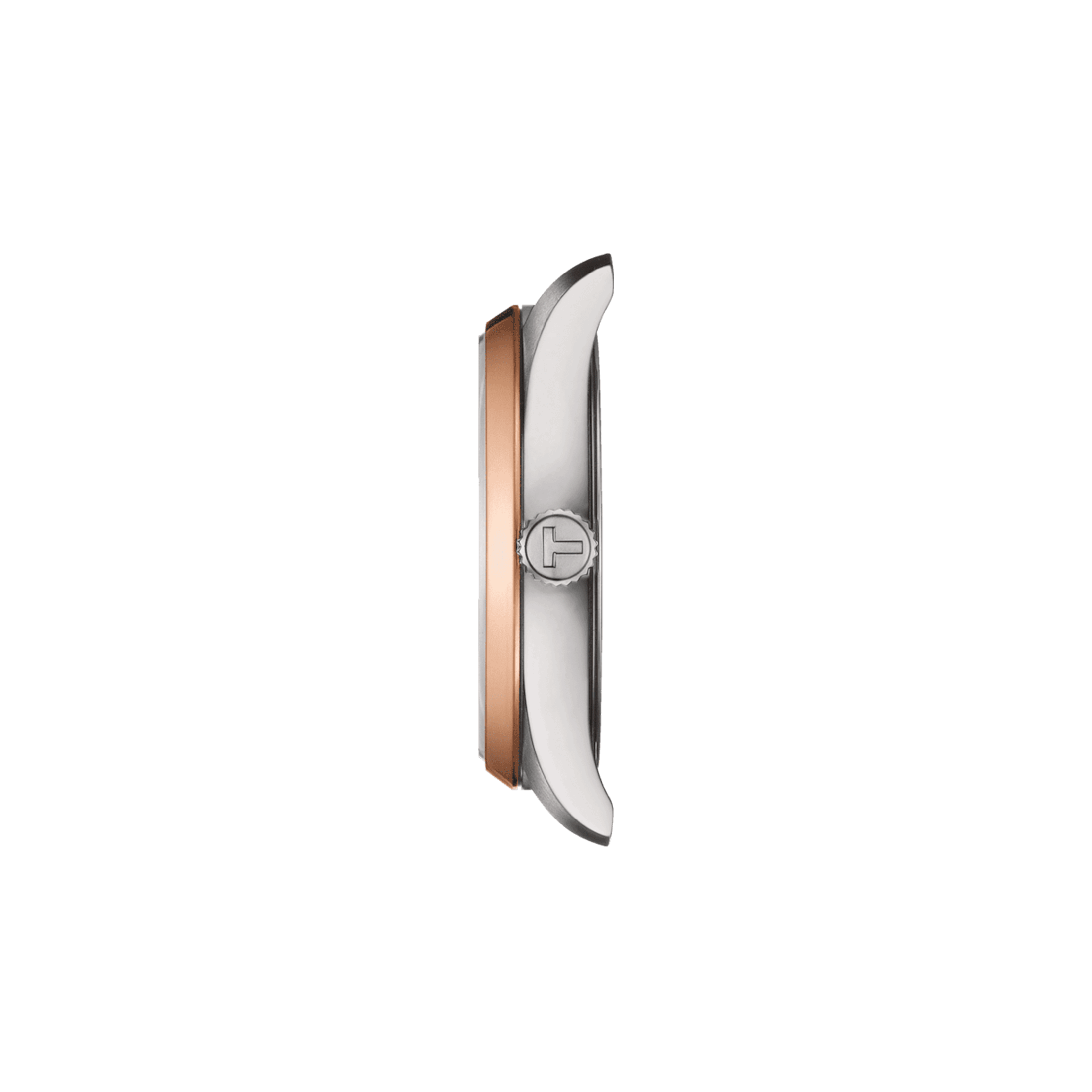 Montre Tissot T-Classic PR 100 PVD or rose quartz cadran nacre blanche bracelet cuir crème 34 mm T150.210.26.111.00
