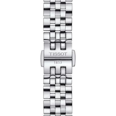 Montre Tissot T-Classic Le Locle 20TH Anniversary Automatic index diamants cadran argent bracelet acier 29 mm T006.207.11.036.01