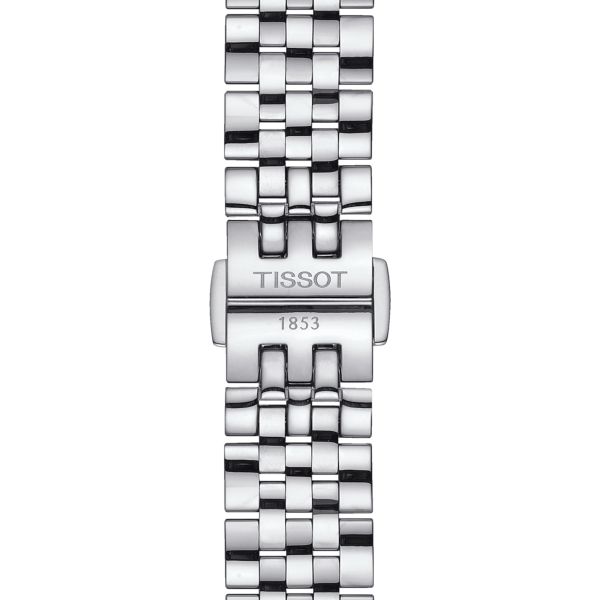 Montre Tissot T-Classic Le Locle 20TH Anniversary Automatic index diamants cadran argent bracelet acier 29 mm T006.207.11.036.01