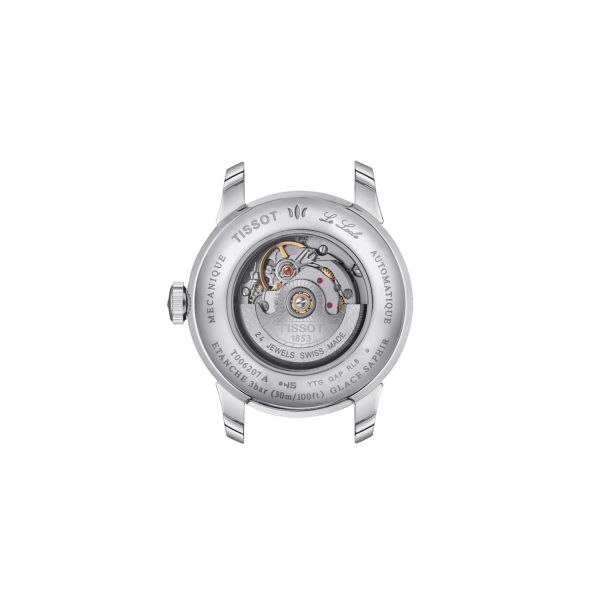 Montre Tissot T-Classic Le Locle 20TH Anniversary Automatic index diamants cadran argent bracelet acier 29 mm T006.207.11.036.01