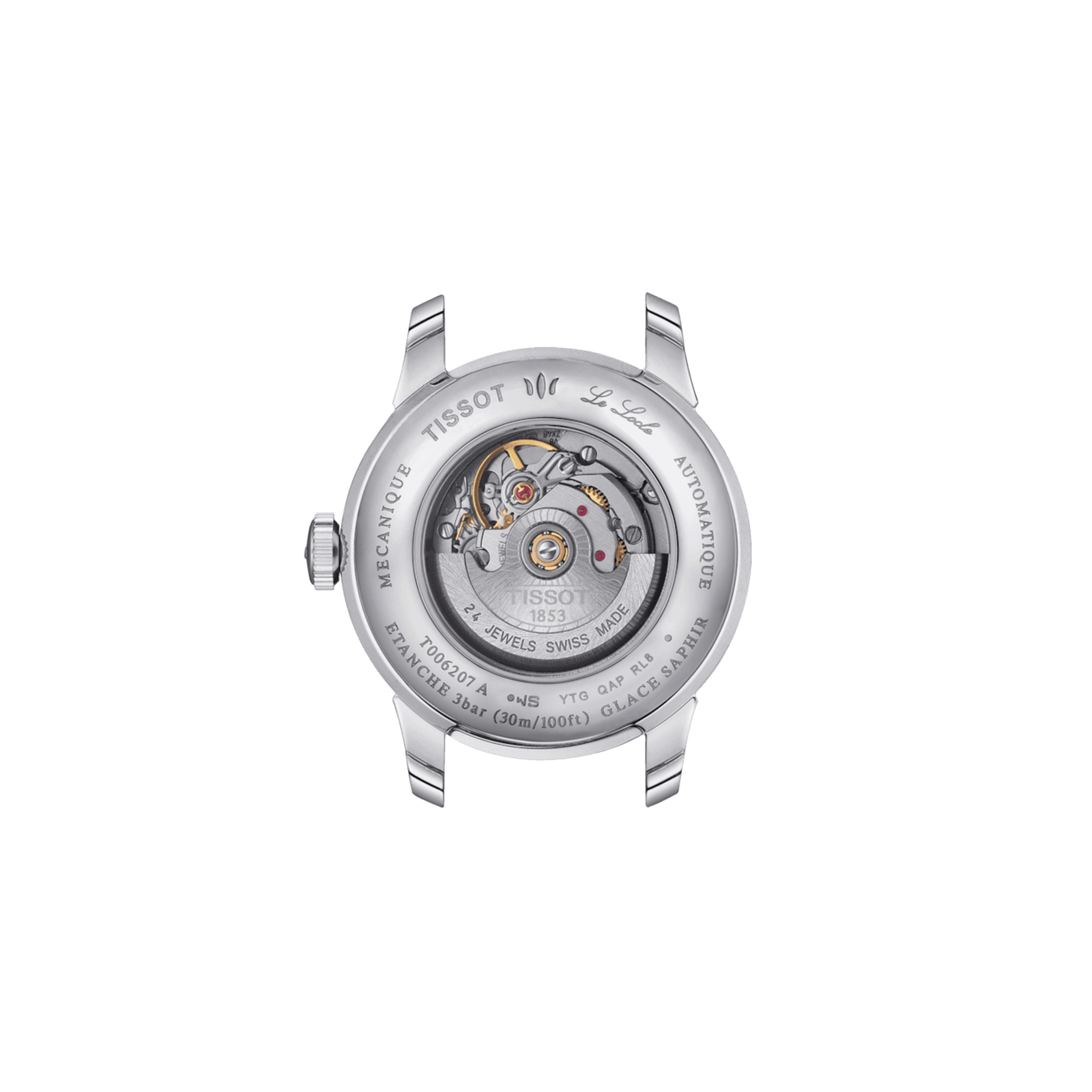 Montre Tissot T-Classic Le Locle 20TH Anniversary Automatic index diamants cadran argent bracelet acier 29 mm T006.207.11.036.01