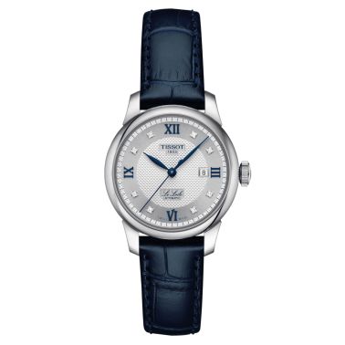 Montre Tissot T-Classic Le Locle 20TH Anniversary Automatic index diamants cadran argent bracelet acier 29 mm T006.207.11.036.01