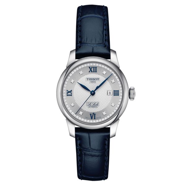 Montre Tissot T-Classic Le Locle 20TH Anniversary Automatic index diamants cadran argent bracelet acier 29 mm T006.207.11.036.01