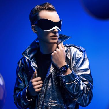 Montre Rado Anatom automatique cadran bleu bracelet caoutchouc noir 32,5 mm R10202209