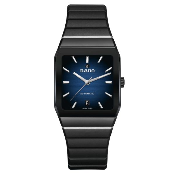 Rado Anatom automatic watch blue dial black rubber strap 32,5 mm R10202209