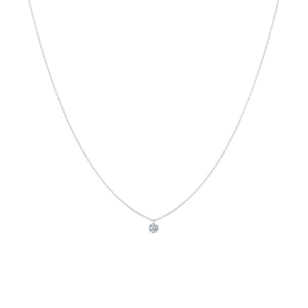 Pendentif La Brune et La Blonde 360° en or blanc et diamant 0,30 carat