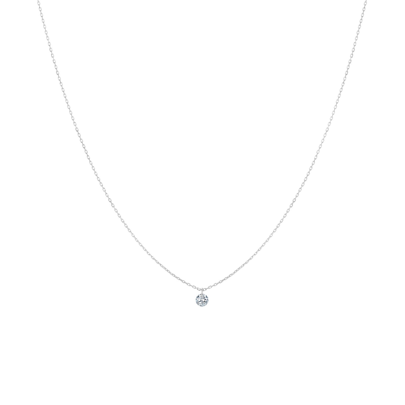 Pendentif La Brune et La Blonde 360° en or blanc et diamant 0,30 carat