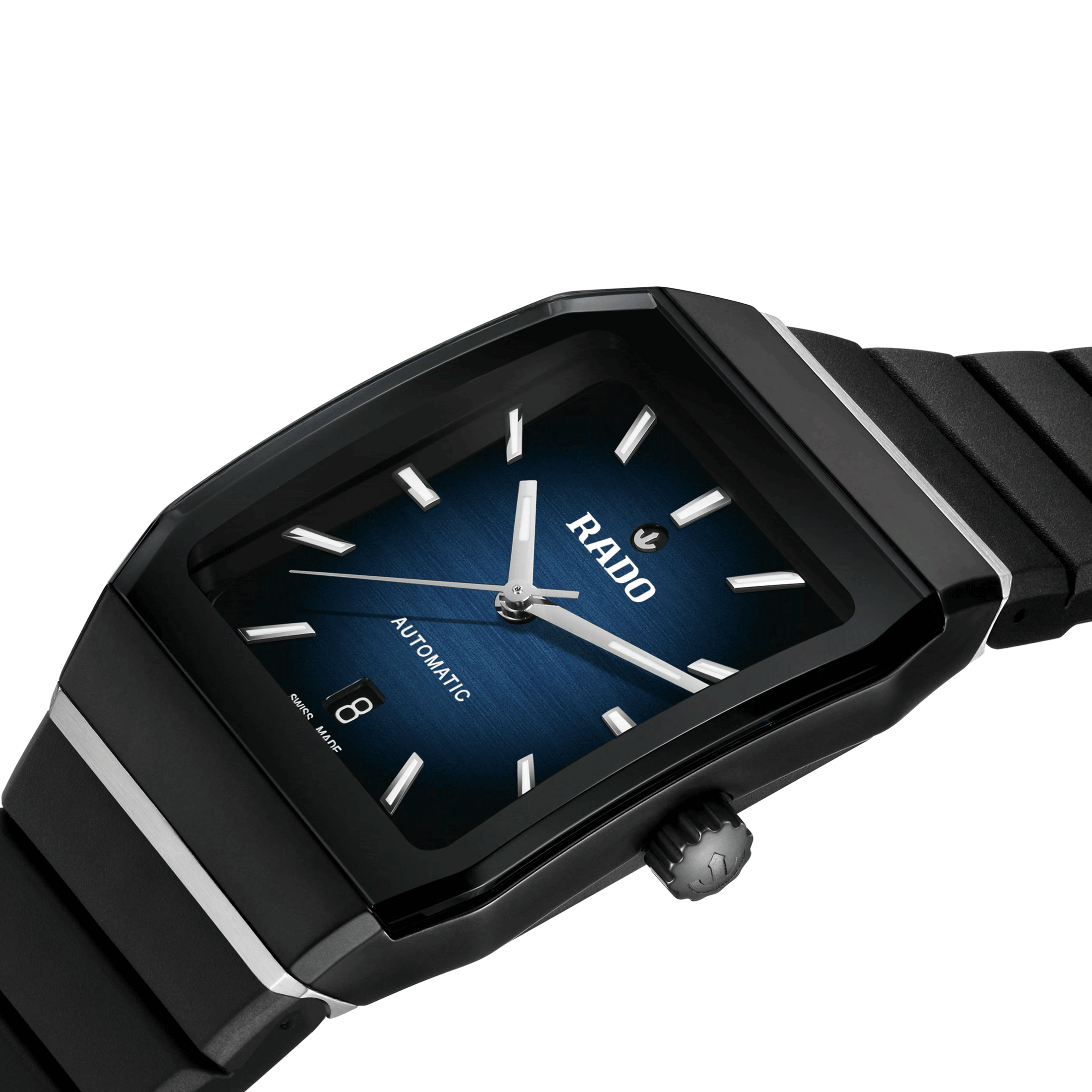 Rado Anatom automatic watch blue dial black rubber strap 32,5 mm R10202209