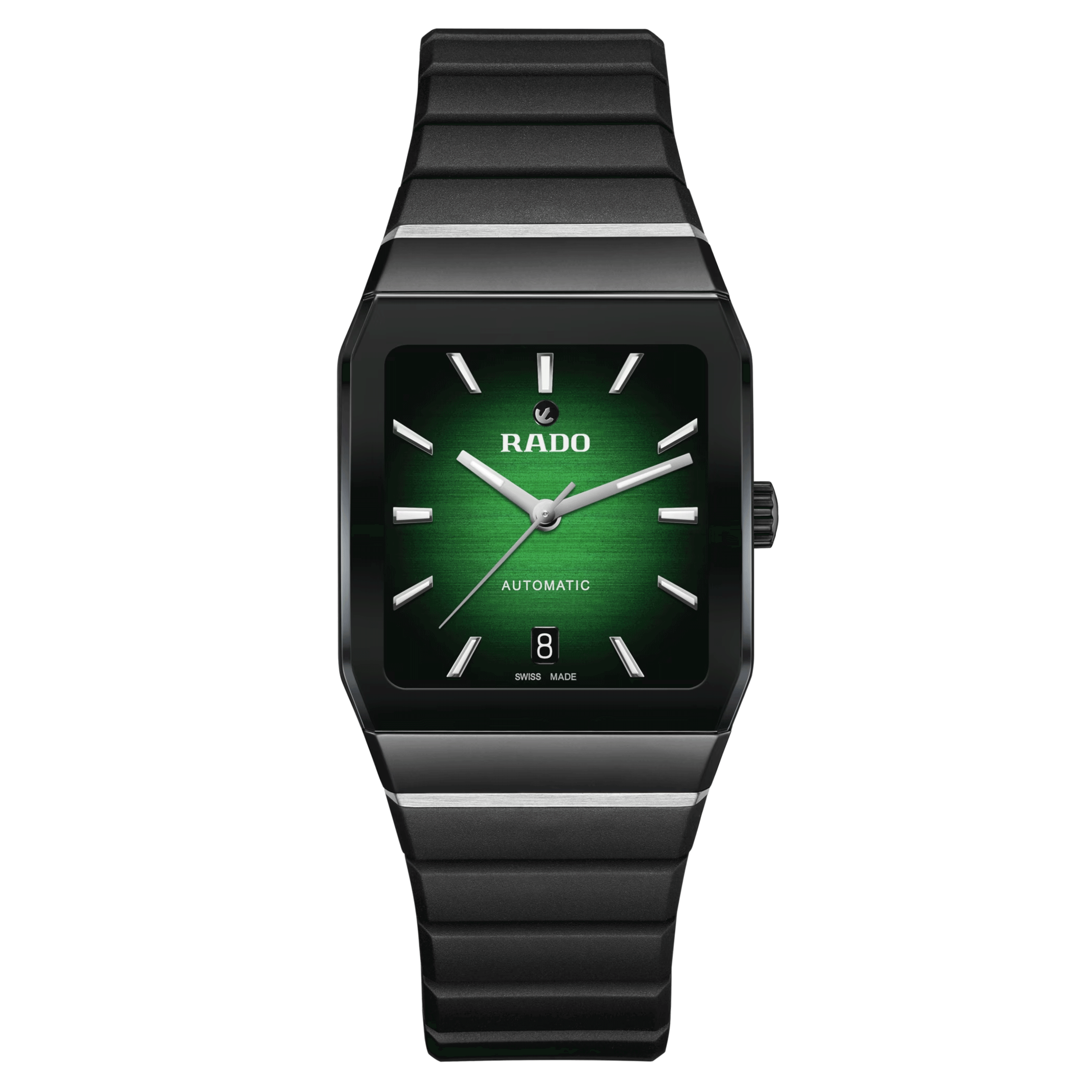 Montre Rado Anatom automatique cadran vert bracelet caoutchouc noir 32,5 mm R10202319