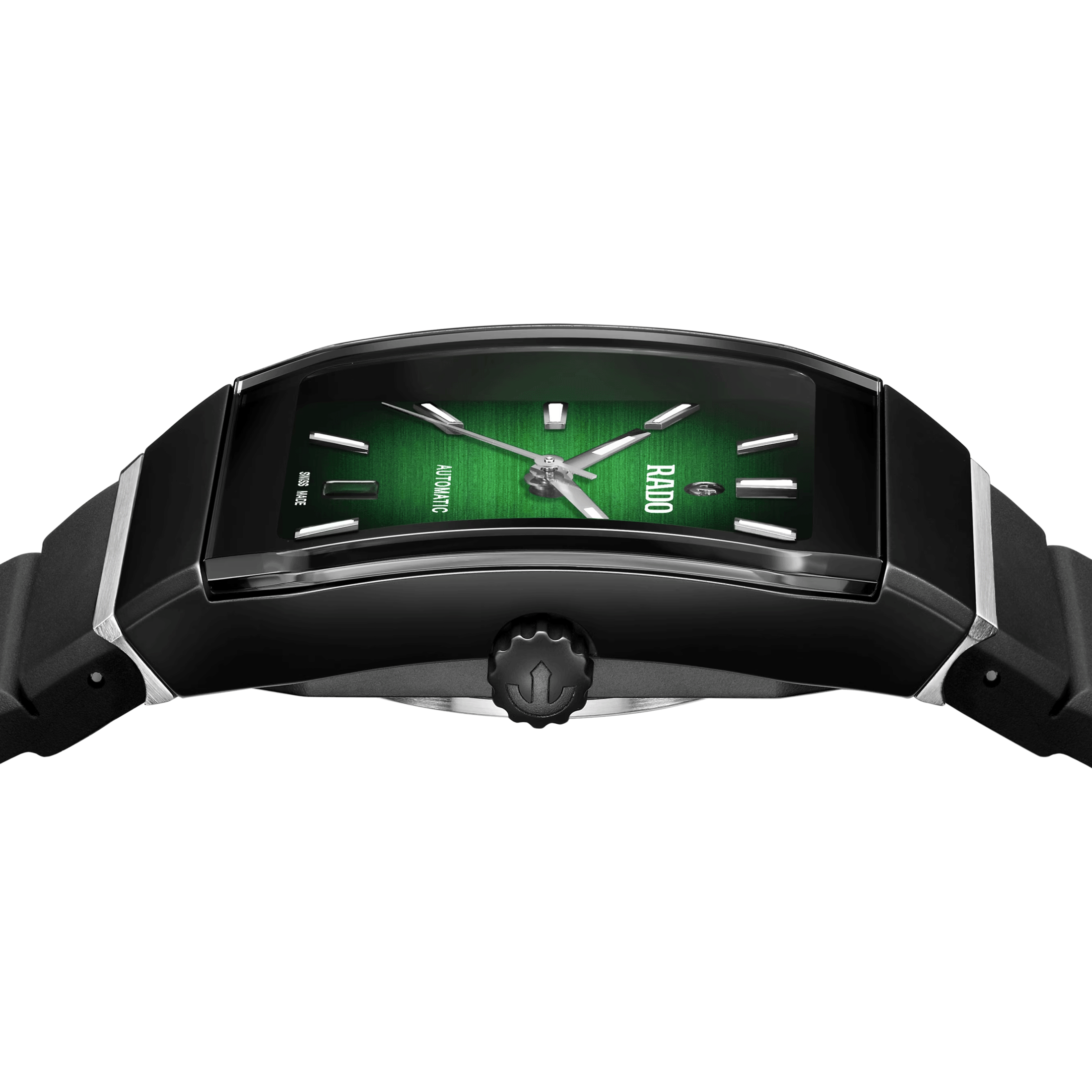 Rado Anatom automatic watch green dial black rubber strap 32,5 mm R10202319