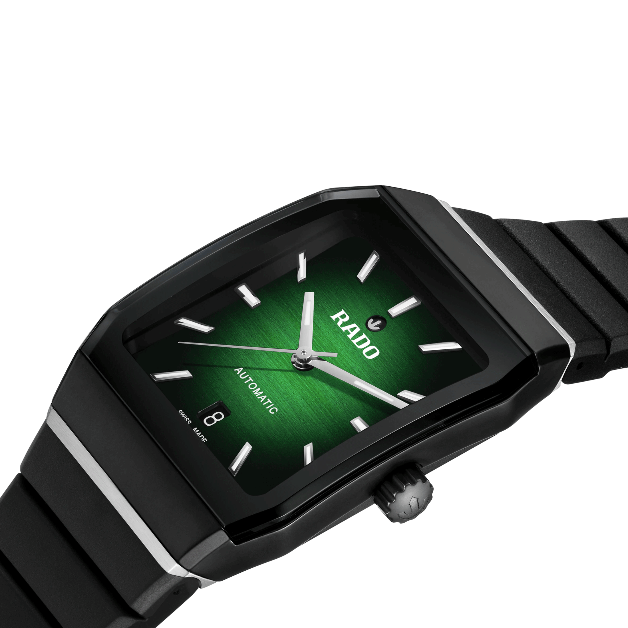 Montre Rado Anatom automatique cadran vert bracelet caoutchouc noir 32,5 mm R10202319