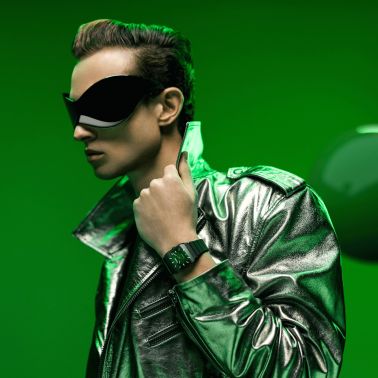 Montre Rado Anatom automatique cadran vert bracelet caoutchouc noir 32,5 mm R10202319