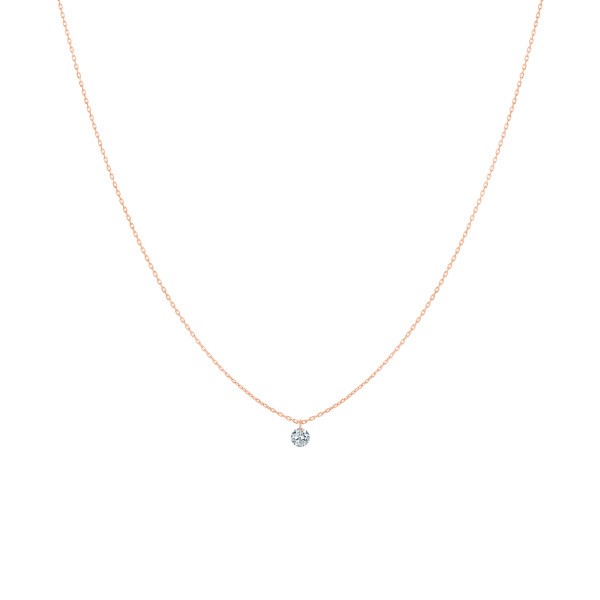 Pendentif La Brune et La Blonde 360° en or rose et diamant 0,20 carat