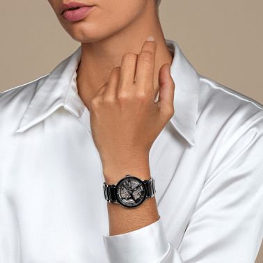 Montre Rado Centrix automatique cœur ouvert bracelet céramique noire 38 mm