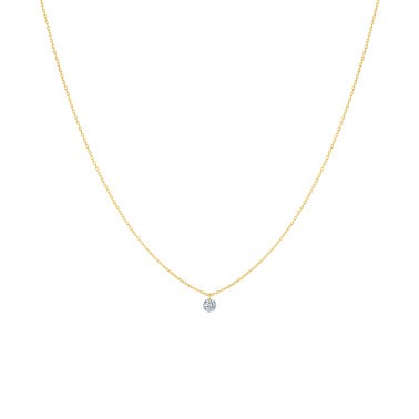 Pendentif La Brune et La Blonde 360° en or jaune et diamant 0,20 carat
