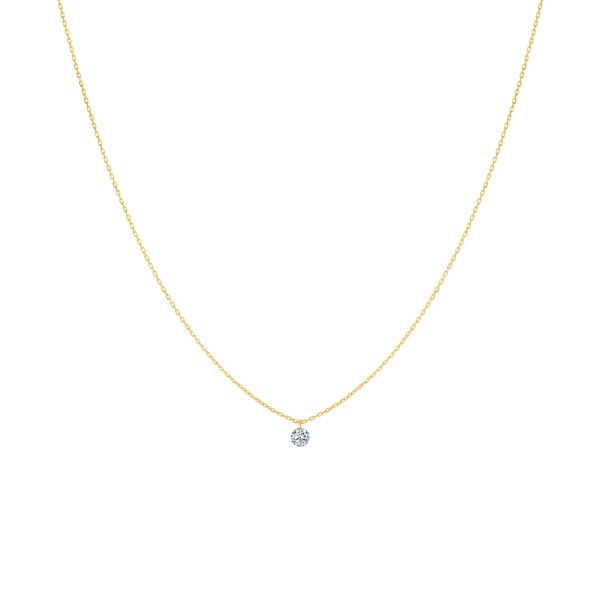 Pendentif La Brune et La Blonde 360° en or jaune et diamant 0,20 carat