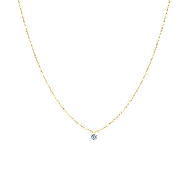 Pendentif La Brune et La Blonde 360° en or jaune et diamant 0,20 carat