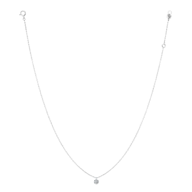 Pendentif La Brune et La Blonde 360° en or blanc et diamant 0,10 carat