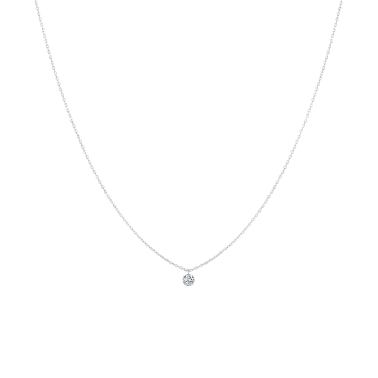 Pendentif La Brune et La Blonde 360° en or blanc et diamant 0,10 carat