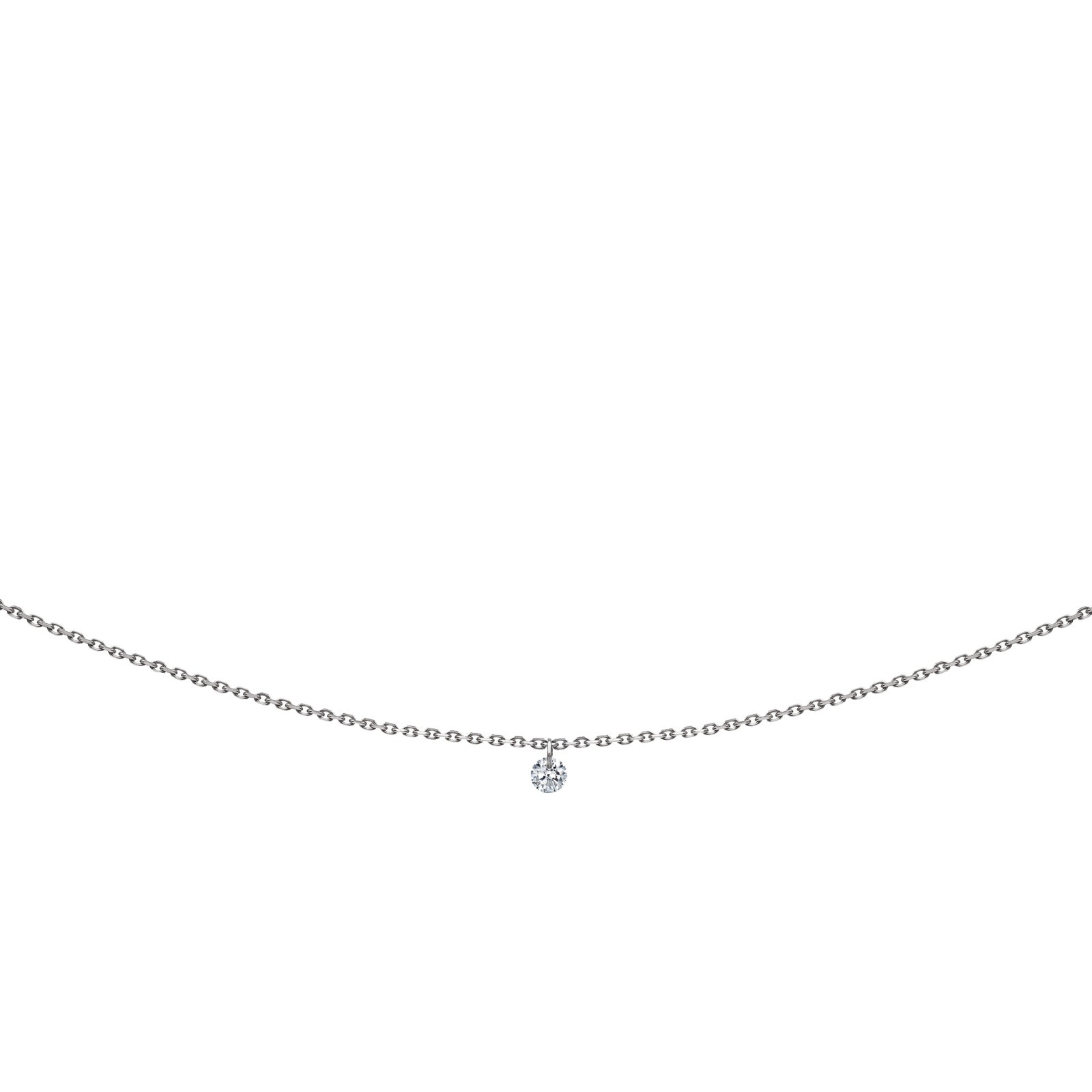 Pendentif La Brune et La Blonde 360° en or blanc et diamant 0,10 carat