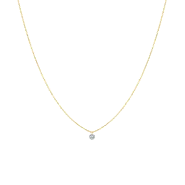 Pendentif La Brune et La Blonde 360° en or jaune et diamant 0,10 carat
