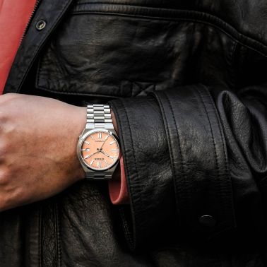 Montre Citizen Tsuyosa automatique cadran saumon bracelet acier 40 mm