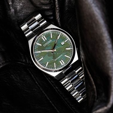 Montre Citizen Tsuyosa automatique cadran "camouflage" bracelet acier 40 mm