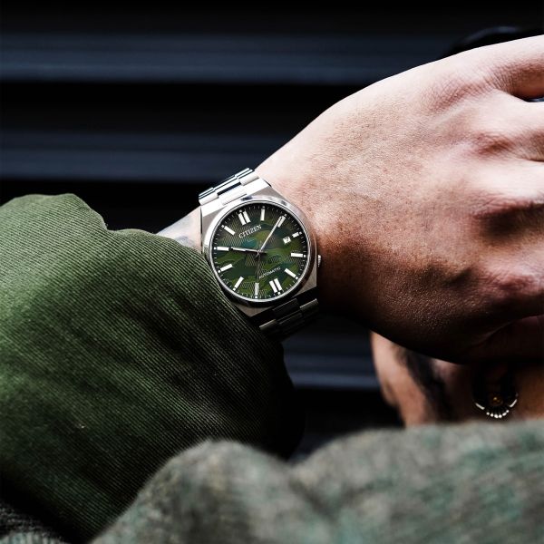 Citizen Tsuyosa automatic "camouflage" dial steel bracelet 40 mm