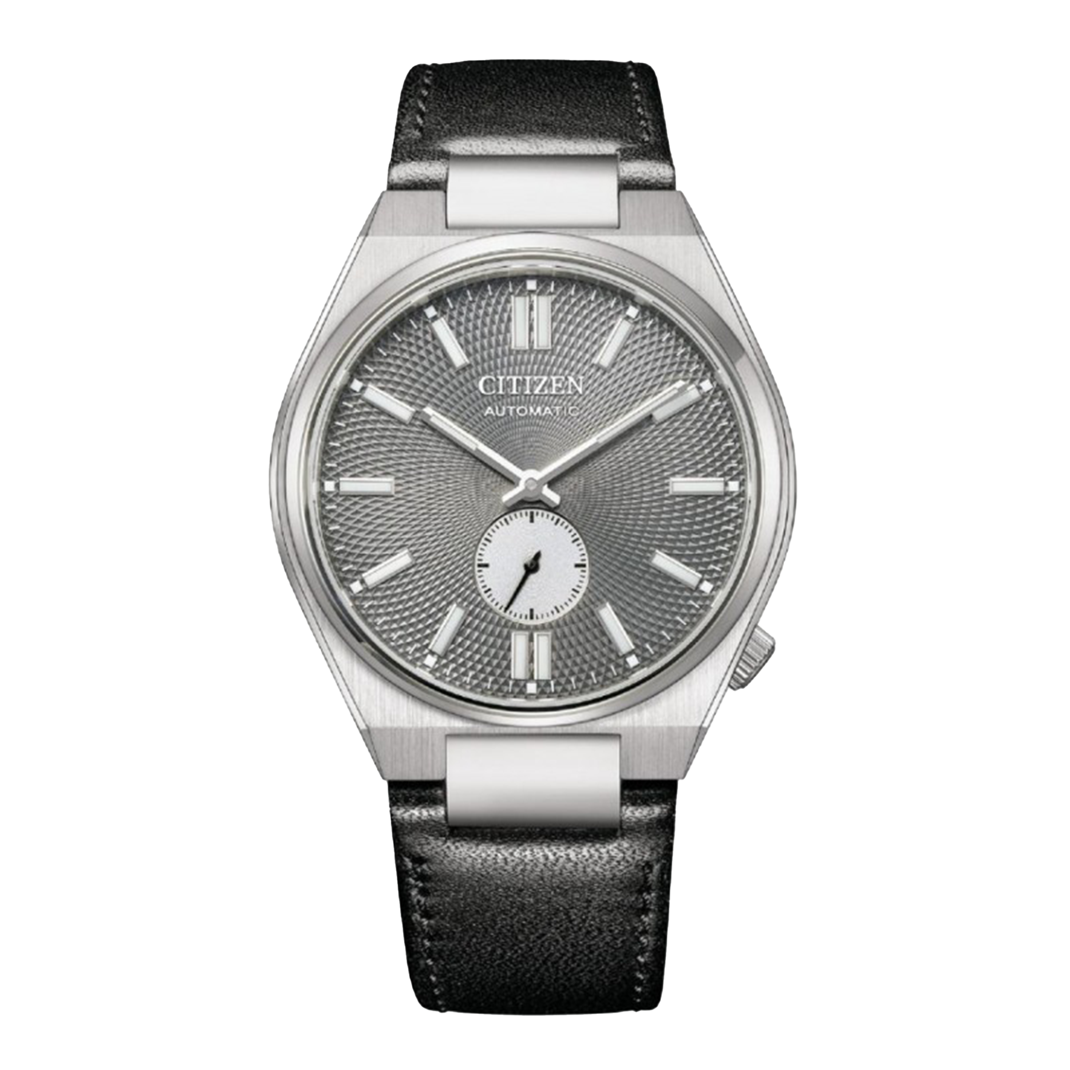 Montre Citizen Tsuyosa Petite Seconde automatique cadran gris bracelet cuir 40 mm